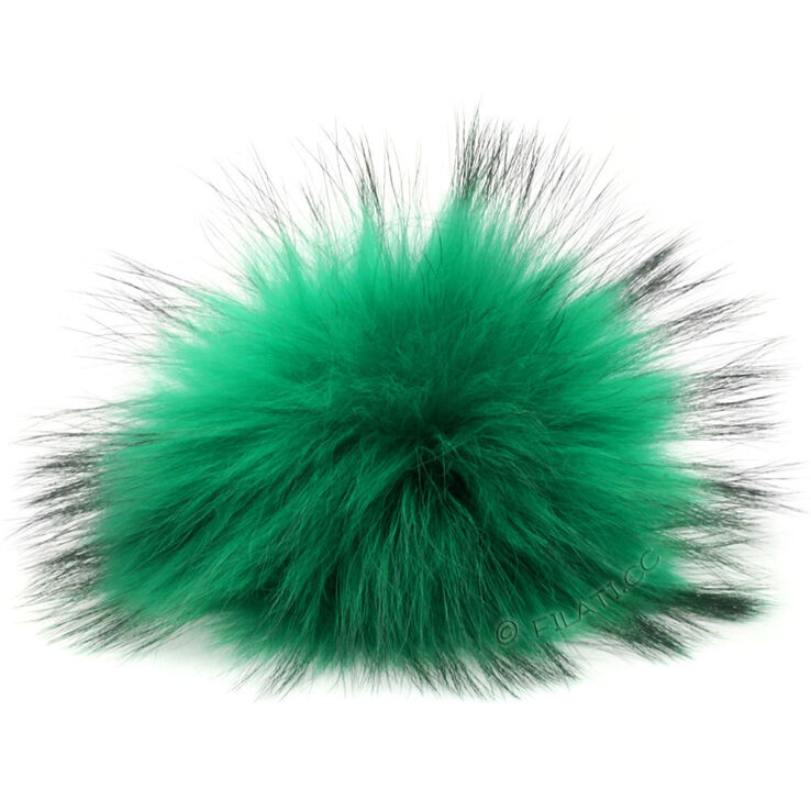 Lana Grossa Bont Pompon Finnraccoon | 108-smaragd/zwart
