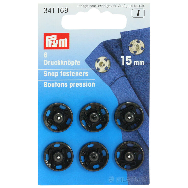 Prym drukknoppen 15mm | 01-zwart
