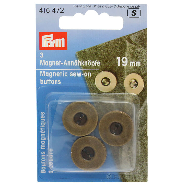 Prym Magneet-knopen te naaien 19mm | 472-antiek brass