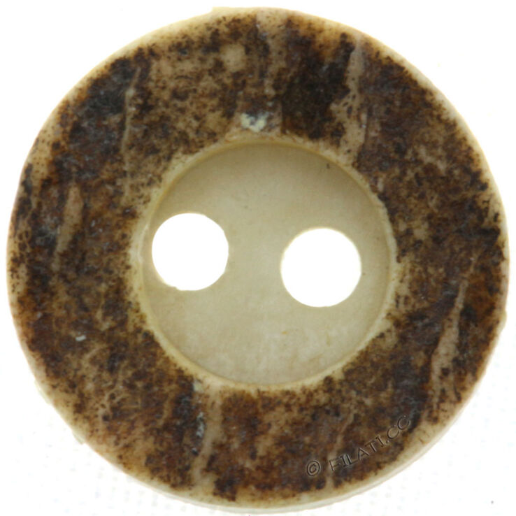 Union Knopf Herthoorn knop 2-gaats 11mm | 22-donker bruin