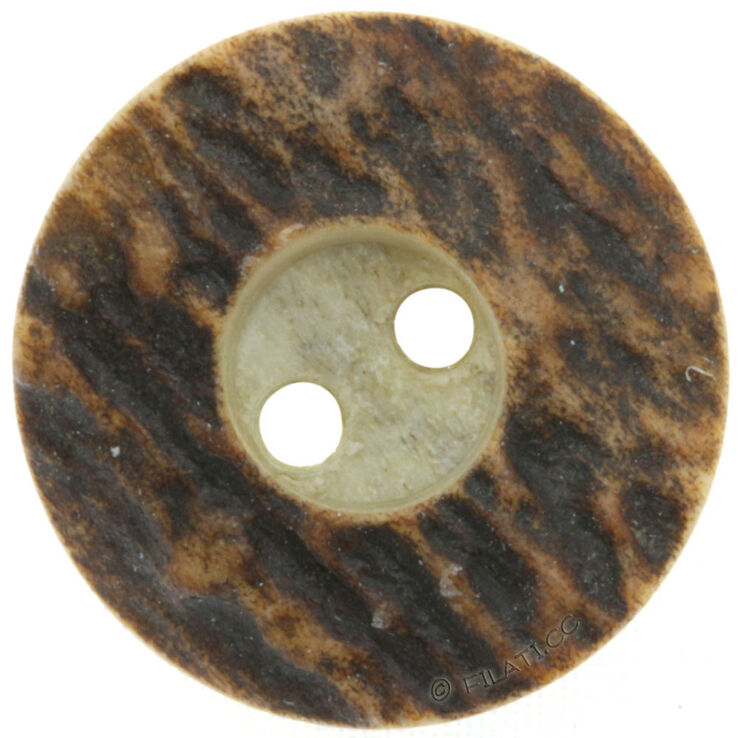 Union Knopf Herthoorn knop 2-gaats 20mm | 22-donker bruin