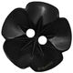 Union Knopf Bloem knop 2-gaats 15mm | 80-zwart