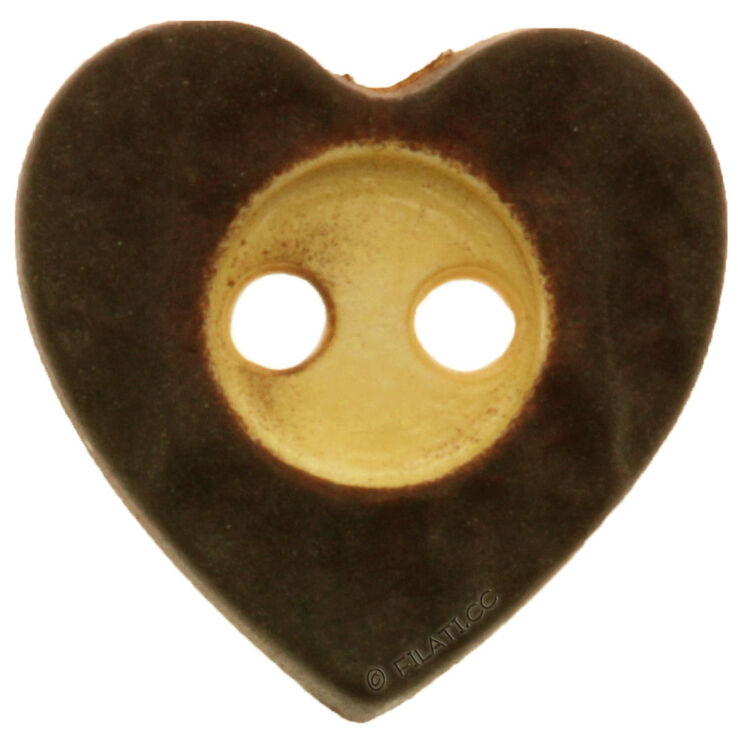 Union Knopf Knop beierse hart 2-gaats 12mm | 20-bruin
