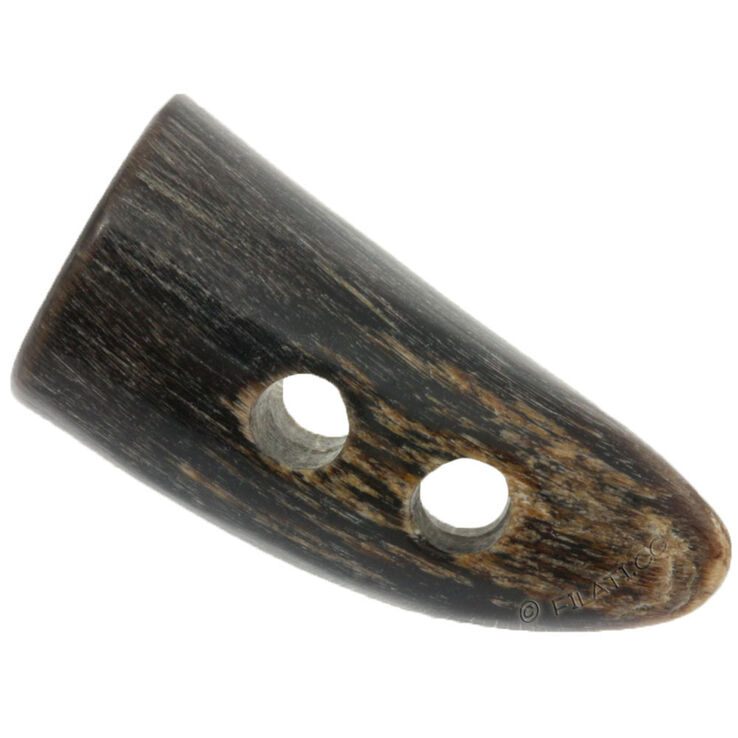Union Knopf Dierhoorn handvat knop 2-gaats 36mm | 22-donker bruin gemêleerd