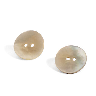 Knoop 2-gaats, parelmoer 18mm