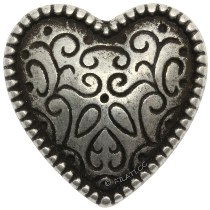 Lana Grossa Traditionele klederdracht knop met oogje 20mm | 83-zilver