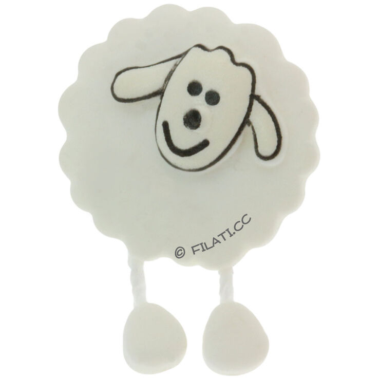 Union Knopf Knop met oogje 18mm | 012-wit