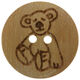 Union Knopf Kinderen knop hout 2-gaats 15mm | 904-Teddy motief