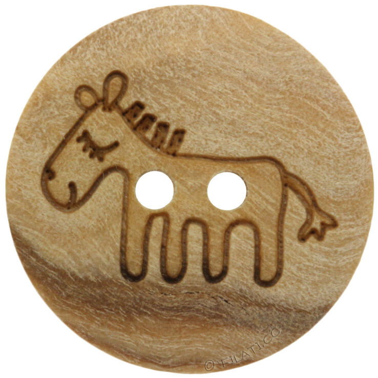 Union Knopf Kinderen knop hout 2-gaats 15mm | 090-Paarden motief