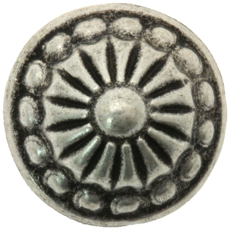 Union Knopf Metalen knop met oogje verzilverd 12mm | 83-zilver