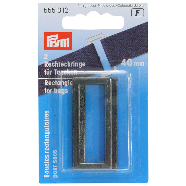 Prym Rechthoeklussen 40mm | 02-grafietgrijs