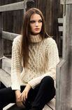 Lana Grossa TRUI IN KABELPATROON MET COL Alta Moda Alpaca