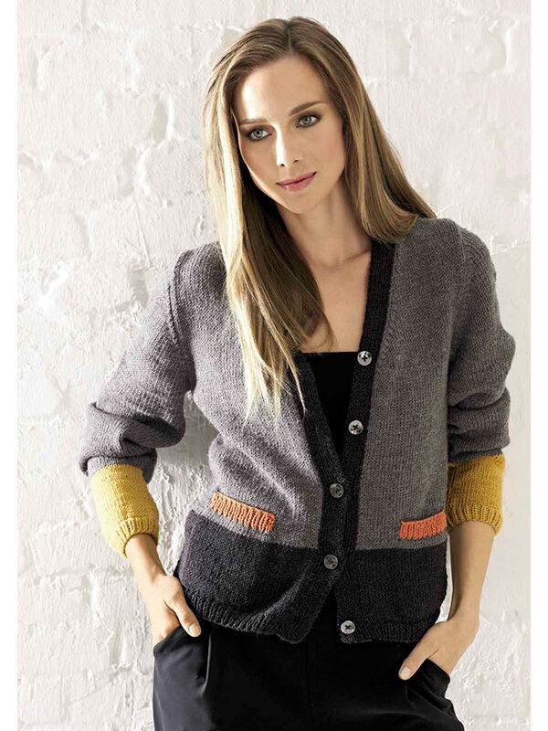 Lana Grossa VEST MET ZAKKEN Cool Wool Big