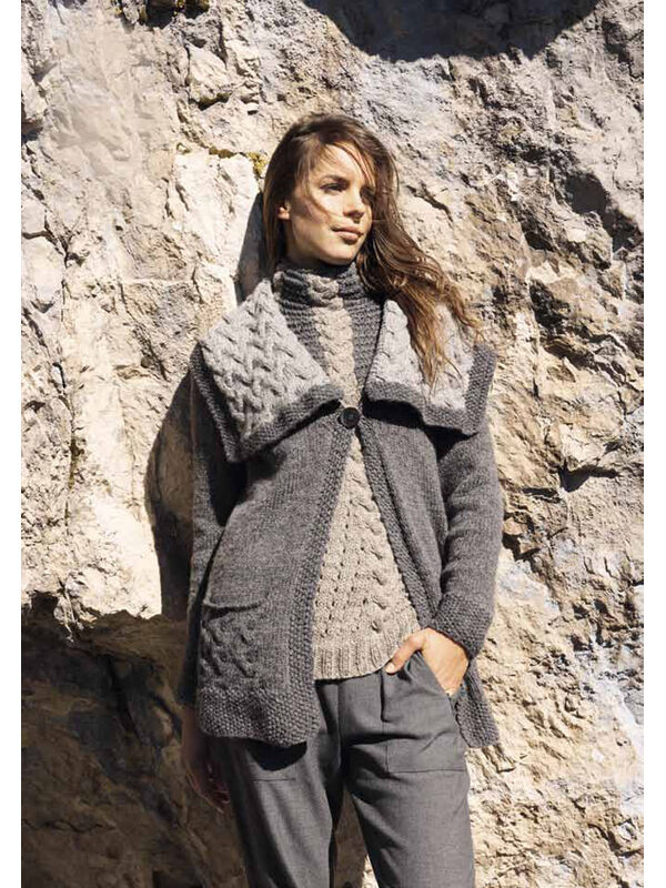 Lana Grossa TRUI MET RONDE PAS EN KABELS Alta Moda Alpaca