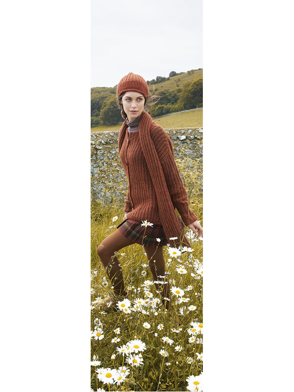 Lana Grossa MUTS IN HALF PATENTPATROON MET ROLRANDJE AM Alpaca
