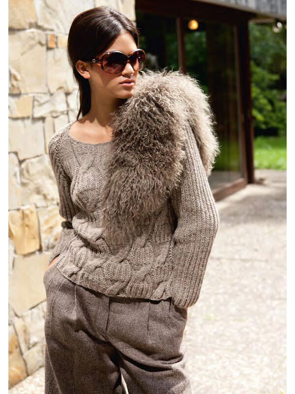 Lana Grossa RAGLAN TRUI MET KABEL/PATENTPATROON Alta Moda Alpaca