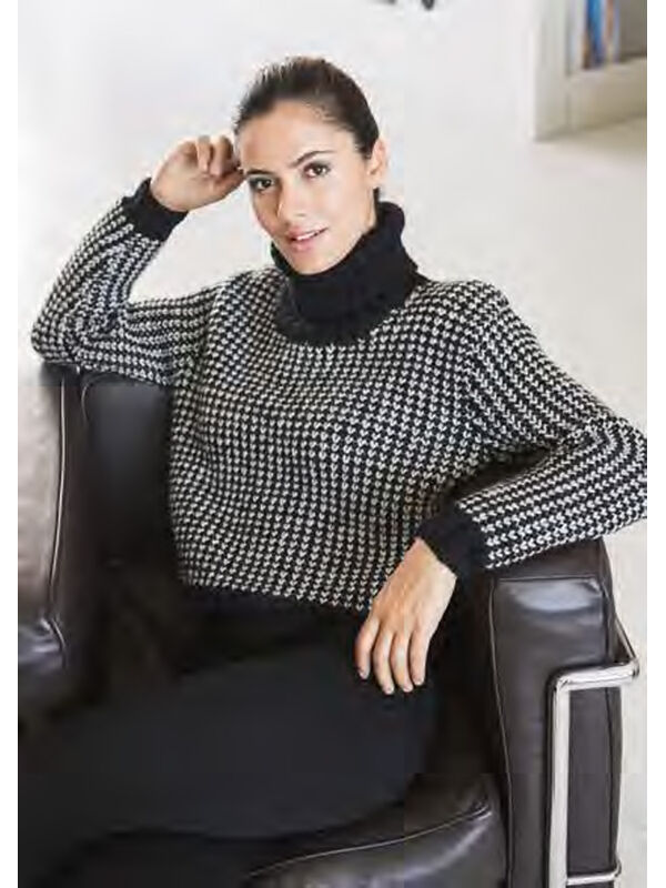 Lana Grossa TRUI IN TWEEKLEURIG NETPATENTPATROON Alta Moda Alpaca