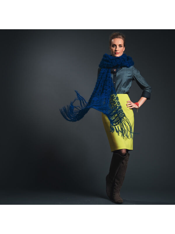 Lana Grossa Stola in schelpen-boogjespatroon Silkhair Melange