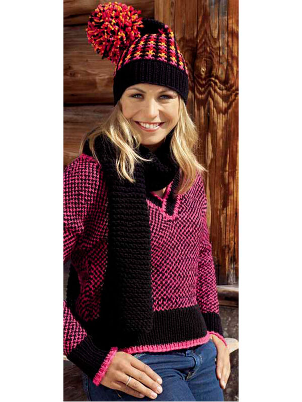 Lana Grossa SJAAL IN RIBBELPATROON Mille II uni