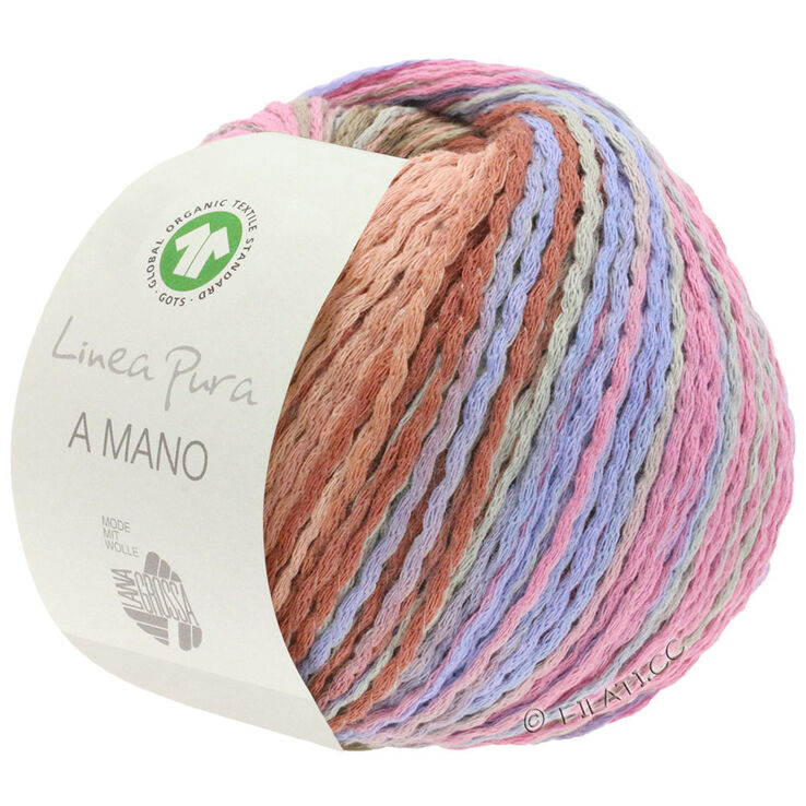 Lana Grossa A MANO (Linea Pura) | 01-grijs groen/sering blauw/terracotta /anjer/zalm