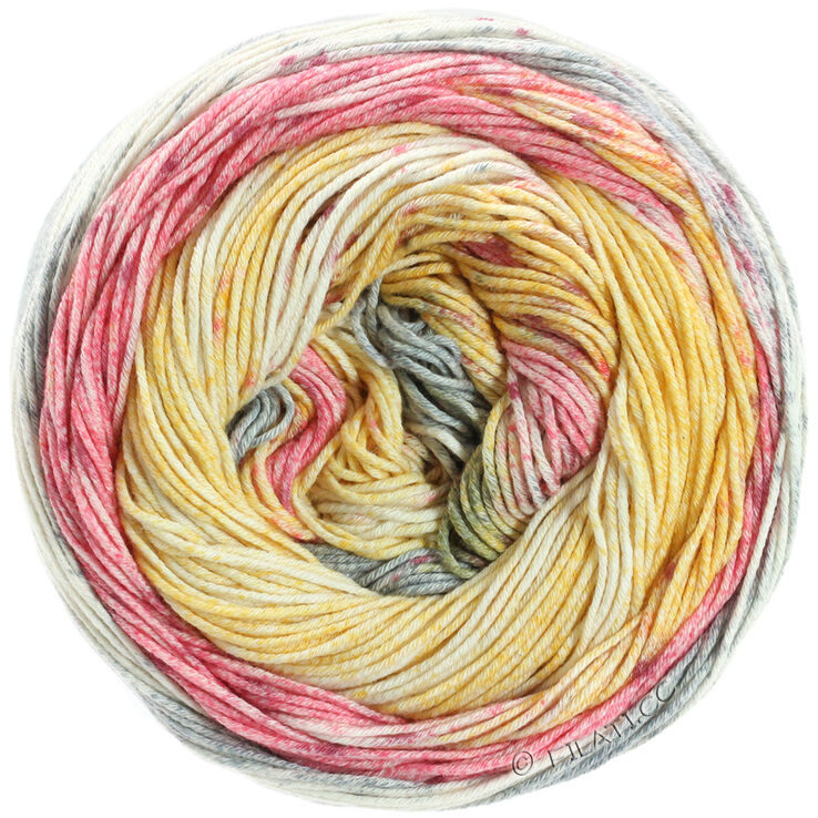 Lana Grossa ARUBA (Linea Pura) | 01-grijs/felroze/geel/ecru