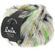 Lana Grossa BRUSHY Uni/Print (lala BERLIN) | 102-ruwe witte/zalm/zwart/gifgroen