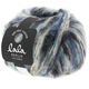 Lana Grossa BRUSHY Uni/Print (lala BERLIN) | 105-ruwe witte/licht blauw/duifblauw/nacht blauw/antraciet
