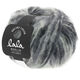 Lana Grossa BRUSHY Uni/Print (lala BERLIN) | 106-ruwe witte/licht grijs/middelen grijs/donker grijs/zwart