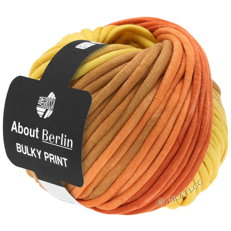 Lana Grossa BULKY Print (ABOUT BERLIN) | 101-geel/oranje/goudbruin/zalm