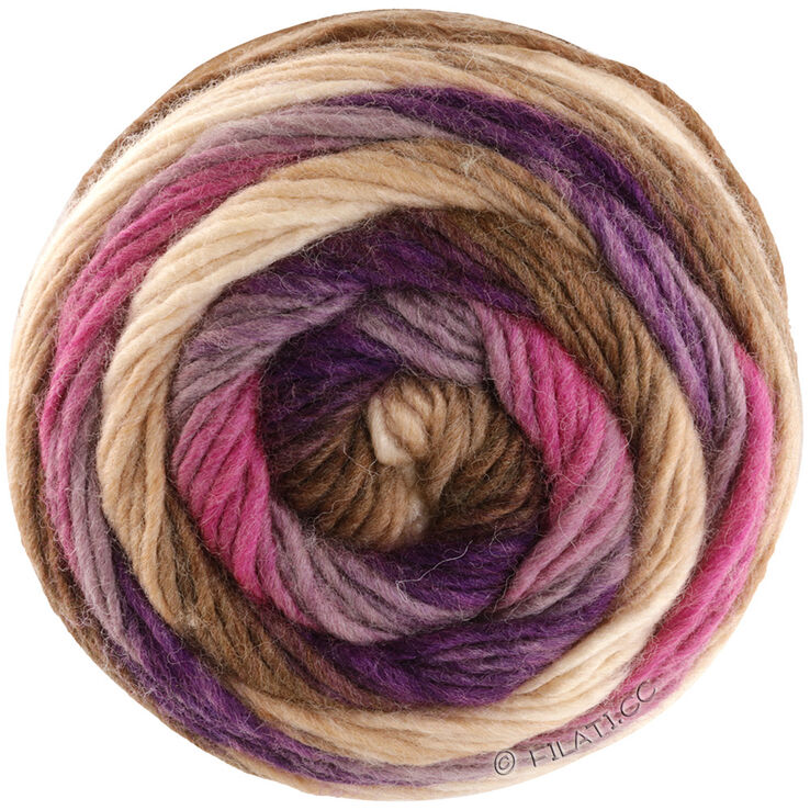 Lana Grossa COLORATO Aktion | 04-donkerfelroze/grijs/donker violet/omber/taupe/licht beige