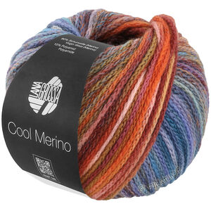Lana Grossa COOL MERINO Color | 317-donker rood/grijs bruin/grijs paars/marine/turkoois blauw/grijs blauw/rose/oranje