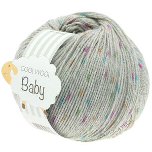 Lana Grossa COOL WOOL Baby Uni/Print 50g | 358-licht grijs/oranje/groen/cyclaam
