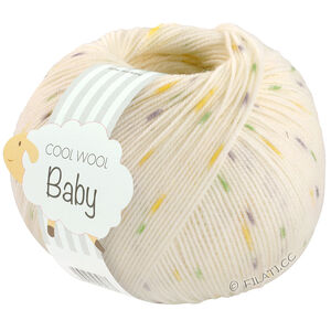 Lana Grossa COOL WOOL Baby Uni/Print 50g | 368-wit/citroengeel/licht grijs/licht groen