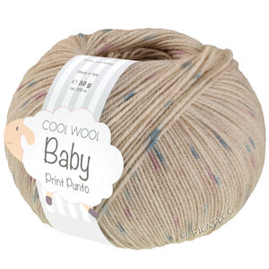 Lana Grossa COOL WOOL Baby Uni/Print 50g | 371-licht beige/turkoois/paars