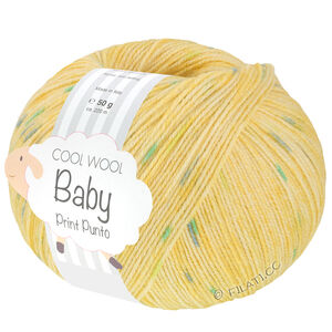 Lana Grossa COOL WOOL Baby Uni/Print 50g | 374-citroengeel/geel/turkoois/meigroen