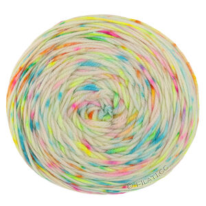 Lana Grossa  | 02-ruwe witte/neon geel/felroze/turkoois/olijf