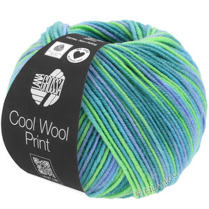 Lana Grossa COOL WOOL  Print | 757-turkoois/petrol/hemelsblauw/licht groen