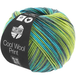 Lana Grossa COOL WOOL  Print | 784-geelgroen/turkoois/grijs groen/petrol