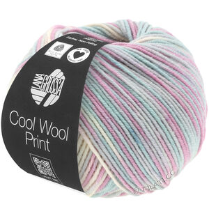 Lana Grossa COOL WOOL  Print | 792-licht grijs/munt/sering/bleekrosa