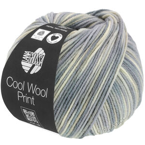 Lana Grossa COOL WOOL  Print | 829-ruwe witte/zilvergrijs/licht grijs/grijs