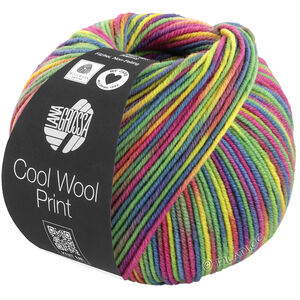 Lana Grossa COOL WOOL  Print | 833-mosterdgeel/jade/foksia/petrol/bes/olijf