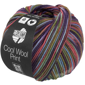 Lana Grossa COOL WOOL  Print | 838-licht blauw/grijs groen/kameel/heide/blauw paars