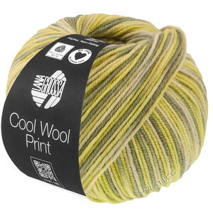 Lana Grossa COOL WOOL  Print | 843-groenbeige/limoen/grijs groen/resedagroen