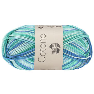 Lana Grossa COTONE  Print/Spray/Mouliné | 312-ijsblauw/lichtturkoois/blauw