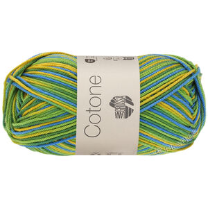 Lana Grossa COTONE  Print/Spray/Mouliné | 352-appel groen/donker groen/blauw/geel