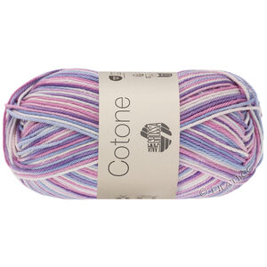 Lana Grossa COTONE  Print/Spray/Mouliné | 354-wit/rose/paars/violet/shiner blauw