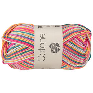 Lana Grossa COTONE  Print/Spray/Mouliné | 356-oranje/felroze/paars/zeegroen/zachtgroen