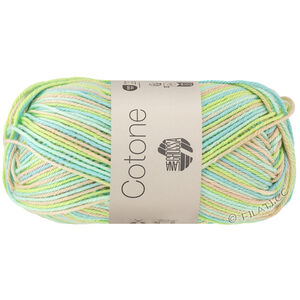 Lana Grossa COTONE  Print/Spray/Mouliné | 359-licht beige/licht groen/mintturkoois/zachtgroen