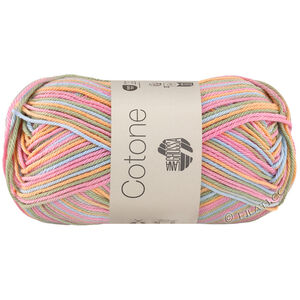 Lana Grossa COTONE  Print/Spray/Mouliné | 365-perzik/rosé/ijsblauw/bleekgroen