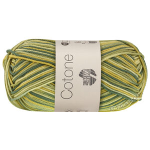 Lana Grossa COTONE  Print/Spray/Mouliné | 367-witgroen/kiwigroen/opaalgroen/patinagroen